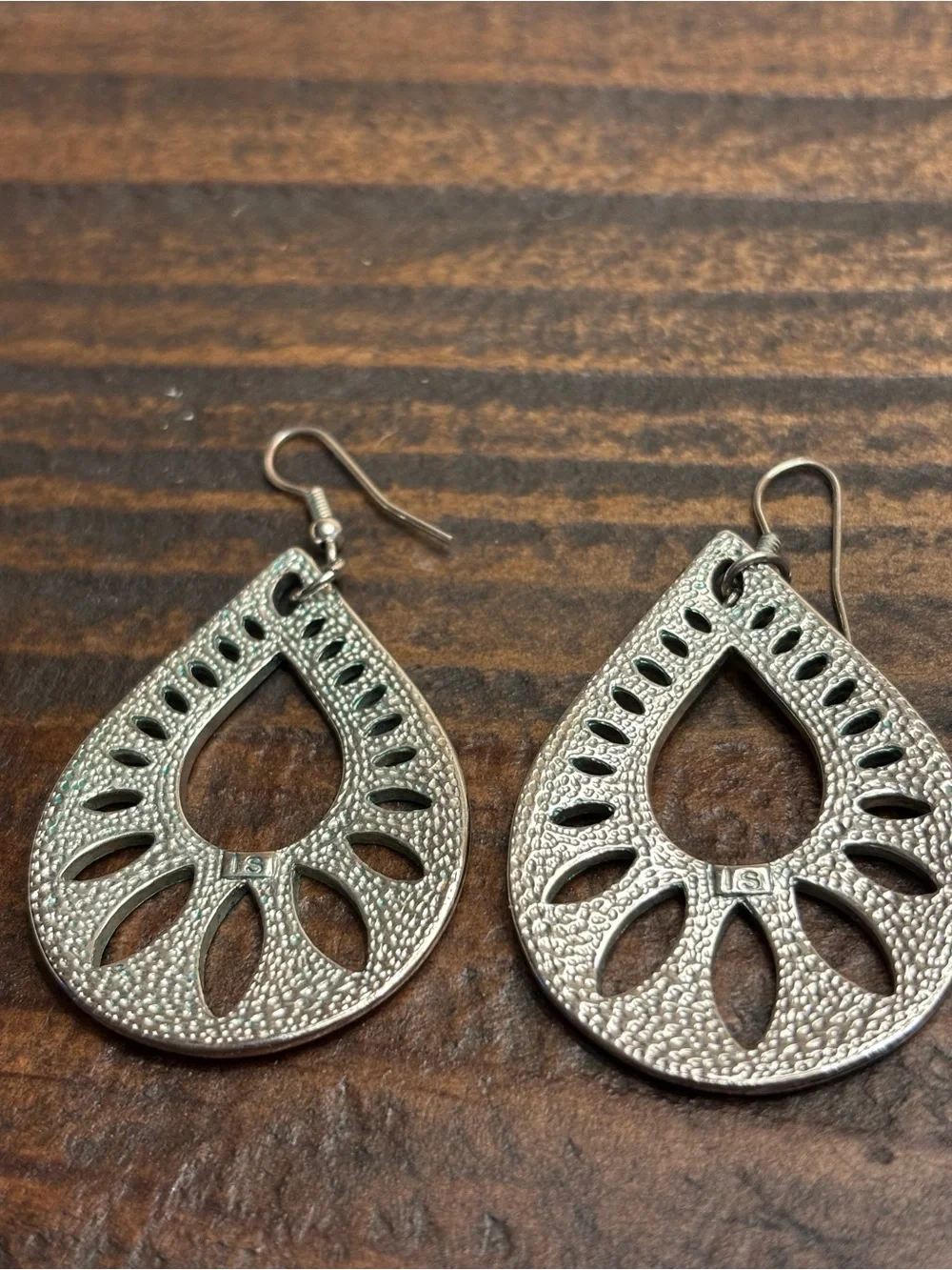 Lia Sophia Black Openwork Cuff with Two Pairs of Black Drop Earrings